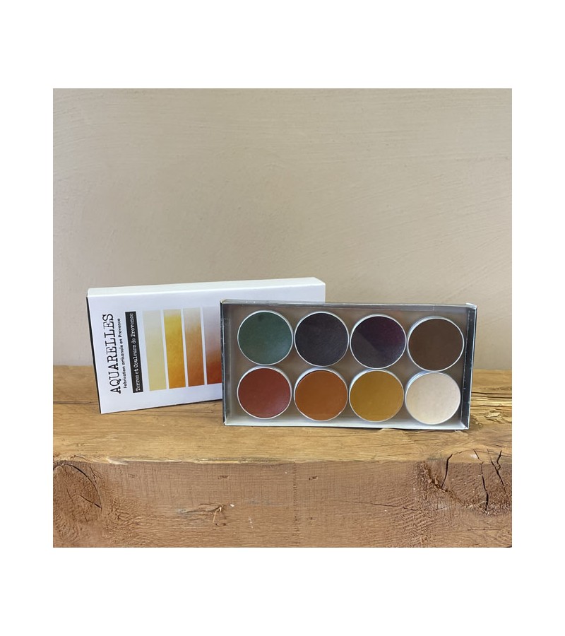 Coffret aquarelles 8 couleurs naturelles