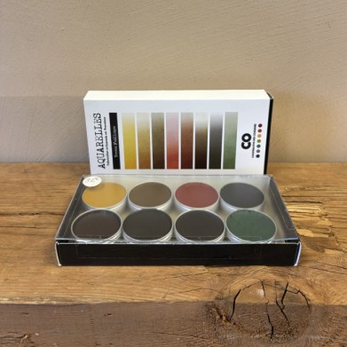 COFFRET AQUARELLES 8 COULEURS TERRES D'AILLEURS