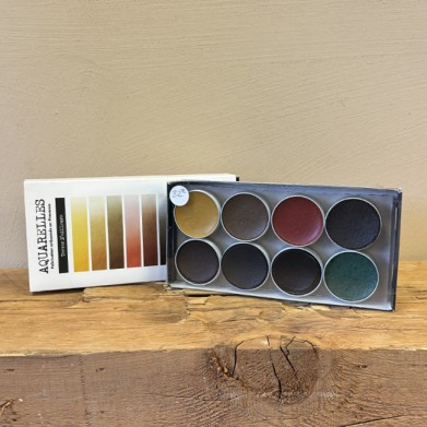 Coffret aquarelles 8 couleurs "terres d'ailleurs"
