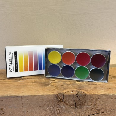 Coffret aquarelles 8 couleurs essentielles