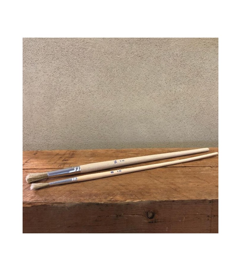 pinceau brosse rond poils naturels - 2 tailles disponibles