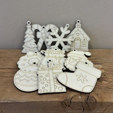 Kit peinture sur bois pour enfants, thème Noël