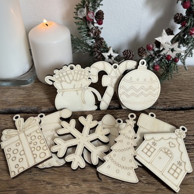 Kit peinture sur bois, thème Noël