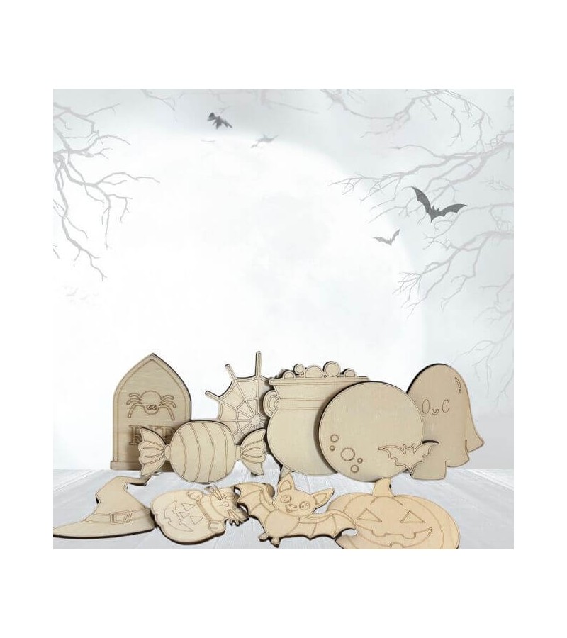 KIT PEINTURE AQUARELLE SUR BOIS - HALLOWEEN MALEFIQUE