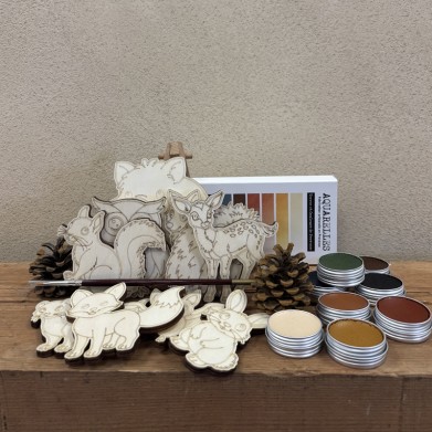 Kit peinture coffret aquarelle sur bois "Forêt fantastique"