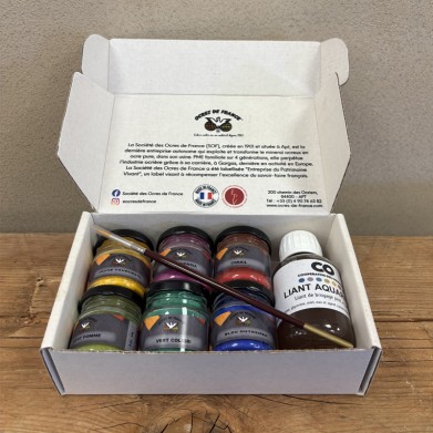 Coffret pigments & aquarelle | Printemps (boîte ouverte)